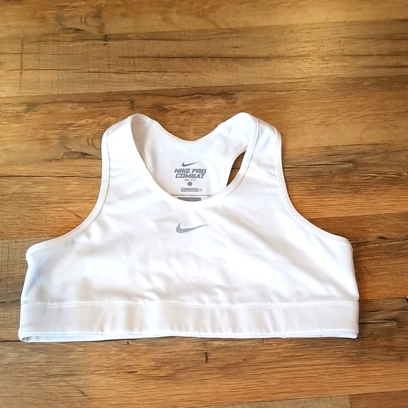 Nike Other - NIKE PRO COMBAT DRI-FIT COMPRESSION SPORT BRA - WHITE